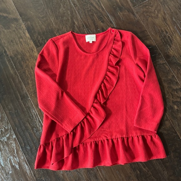 Sézane Red Ruffled blouse - Picture 6 of 6